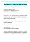 NUR401 Exam Questions with Answers