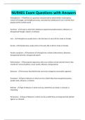 NUR401 Exam Questions with Answers