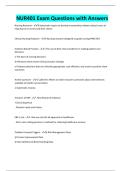 NUR401 Exam Questions with Answers
