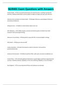 NUR401 Exam Questions with Answers