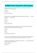 NUR401 Exam Questions with Answers