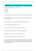 NUR401 Exam Questions with Answers