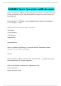 NUR401 Exam Questions with Answers