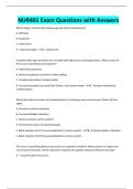 NUR401 Exam Questions with Answers