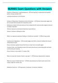 NUR401 Exam Questions with Answers