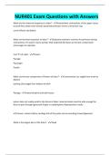 NUR401 Exam Questions with Answers