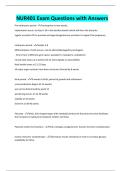 NUR401 Exam Questions with Answers