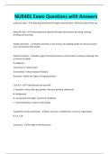 NUR401 Exam Questions with Answers