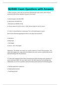 NUR401 Exam Questions with Answers