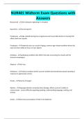 NUR401 Midterm Exam Questions with Answers 