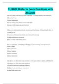 NUR401 Midterm Exam Questions with Answers 