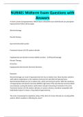 NUR401 Midterm Exam Questions with Answers 