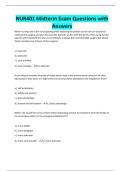 NUR401 Midterm Exam Questions with Answers 