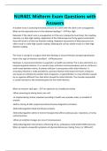 NUR401 Midterm Exam Questions with Answers 