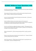 NUR401 Midterm Exam Questions with Answers 