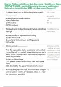 Hearing Aid Specialist Exam Quiz Questions - Most Recent Exam COMPLETE &lpar;2025&rpar; - Exam Questions and Verified Answers - Latest Update 2025 - UPDATE&excl;&excl;