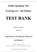 Test Bank &mdash; Public Speaking&colon; The Evolving Art&comma; 5th Edition &mdash; Stephanie J&period; Coopman & James Lull &mdash; ISBN 9780357656754