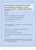 Yamaha Motor University Exam &lpar;2025&rpar; Exam Questions & Answers &vert; Latest Already Graded A&plus; UPDATE 2025&vert;2026&excl;&excl;