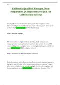 California Qualified Manager Exam Preparation &vert; Comprehensive Q&A For Certification Success