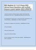 BDS Modules G&period;11-G&period;13 Exam 2025 &lpar;Actual Exam&rpar; Questions with verified Answers &lpar;Latest Update 2025&rpar; UPDATE&excl;&excl;