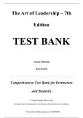 Test Bank &mdash; The Art of Leadership&comma; 7th Edition &mdash; George Manning & Kent Curtis