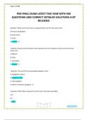 PNS FINAL EXAM LATEST THIS YEAR WITH 500 QUESTIONS AND CORRECT DETAILED SOLUTIONS JUST RELEASED 