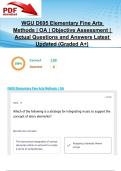 WGU D695 Elementary Fine Arts Methods &vert; OA &vert; Objective Assessment &vert; 159 Actual Questions and Answers Latest Updated 2025&sol;2026 &lpar;Graded A&plus;&rpar;