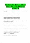 Spectrum FTT Weeks 1-3 Exam With 100&percnt; Correct Answers 2025&sol;2026