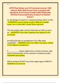 AYPO Real Estate Law Of Contracts &lpar;version 1&2&rpar;  Newest 2025&sol; 2026 Actual Exam Complete 250  Questions And Correct Answers With Rationales  &lpar;Verified Answers&rpar;&vert;Already Graded A&plus;&vert;&vert; Newest  Exam&excl;&excl;&excl;