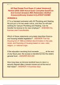 AZ Real Estate Final Exam &lpar;2 Latest Versions&rpar;&vert;&vert;  Newest 2025&sol; 2026 Actual Exam Complete Questions  And Correct Answers With Rationales &lpar;Verified  Answers&rpar;&vert;Already Graded A&plus;&vert;&vert;LATEST EXAM&excl;&excl;