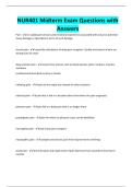 NUR401 Midterm Exam Questions with Answers 