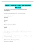 NUR401 Midterm Exam Questions with Answers 