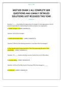 MGT103 EXAM 1 ALL COMPLETE 600 QUESTIONS AND CORRECT DETAILED SOLUTIONS JUST RELEASED THIS YEAR