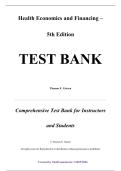 Test Bank &mdash; Health Economics and Financing&comma; 5th Edition &mdash; Thomas E&period; Getzen