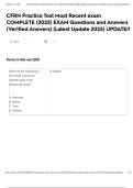 CFRN Practice Test Most Recent exam COMPLETE &lpar;2025&rpar; EXAM Questions and Answers &lpar;Verified Answers&rpar; &lpar;Latest Update 2025&rpar; UPDATE&excl;&excl;
