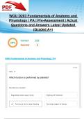 WGU D203 Fundamentals of Anatomy and Physiology &vert; PA &vert; Pre-Assessment &vert; 221 Actual Questions and Answers Latest Updated 2025&sol;2026  &lpar;Graded A&plus;&rpar;