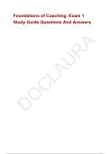 Foundations of Coaching&colon; Exam 1 Study Guide Questions And Answers