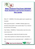 Water Treatment Final Exam Q&A &vert; 2025&sol;2026 &vert; 60 Questions &vert; Filtration&comma; Membrane Processes&comma; Disinfection &vert; Liberty University