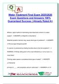 Water Treatment Final Exam Q&A &vert; 2025&sol;2026 &vert; 100 Questions &vert; Disinfection&comma; Filtration&comma; Ion Exchange &vert; Liberty University