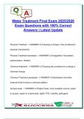 Water Treatment Final Exam Q&A &vert; 2025&sol;2026 &vert; 120 Questions &vert; Coagulation&comma; Filtration&comma; SDWA&comma; Disinfection &vert; Liberty University