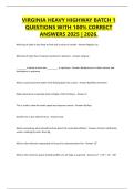 Virginia Heavy Highway Batch 1 &ndash; Practice Questions with 100&percnt; Correct Answers &lpar;2025&ndash;2026&rpar;