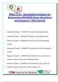 C723 Quantitative Analysis &vert; 70&plus; Solved Exam Questions &vert; Stats&comma; Forecasting&comma; Decision Models&comma; Inventory &vert; WGU &vert; 2025&sol;2026