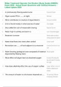 Water Treatment Operator Certification Study Guide &lpar;AWWA&rpar; Exam 2025 - Actual Exam Questions with Verified Answers - Latest Update 2025