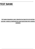 Test Bank for Paramedic Care - Principles & Practice ED&period;6 Volume 3 by Bryan Bledsoe&comma; Robert Porter & Richard Cherry&period;COMPLETE&comma; Elaborated and Latest Test Bank &period; ALL Chapters Included - Reviewed&sol;Updated 2025&sol;2026 Rated A&plus;