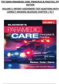 TEST BANK FOR PARAMEDIC CARE&colon; PRINCIPLES & PRACTICE&comma; 6TH EDITION EXAM QUESTIONS WITH CORRECT ANSWERS