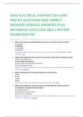 OHIO ELECTRICAL CONTRACTOR EXAM   PRATICE QUESTIONS AND CORRECT  ANSWERS &lpar;VERIFIED ANSWERS&rpar; PLUS  RATIONALES 2025&vert;2026 Q&A &vert; INSTANT  DOWNLOAD PDF