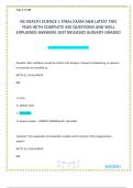 NC HEALTH SCIENCE 1 FINAL EXAM A&B LATEST THIS YEAR WITH COMPLETE 450 QUESTIONS AND WELL EXPLAINED ANSWERS JUST RELEASED ALREADY GRADED 