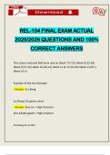 REL-104 FINAL EXAM ACTUAL 2025&sol;2026 QUESTIONS AND 100&percnt; CORRECT ANSWERS