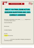 GMU IT 104 FINAL EXAM ACTUAL 2025&sol;2026 QUESTIONS AND 100&percnt; CORRECT ANSWERS