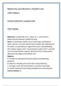 Maternity Nursing Test Bank &mdash; Lowdermilk 13th Edition &lpar;Complete&rpar; &mdash; 1000&plus; NCLEX & HESI Maternity Nursing Questions with Verified Answers&comma; Detailed Rationales&comma; Clinical Judgment Practice
